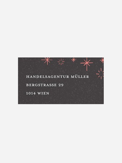 Empfängeraufkleber geschäftl. Weihnachten Tchin-Tchin