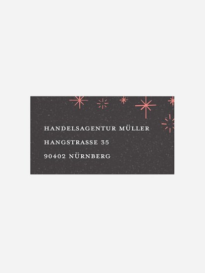 Empfängeraufkleber geschäftl. Weihnachten Tchin-Tchin