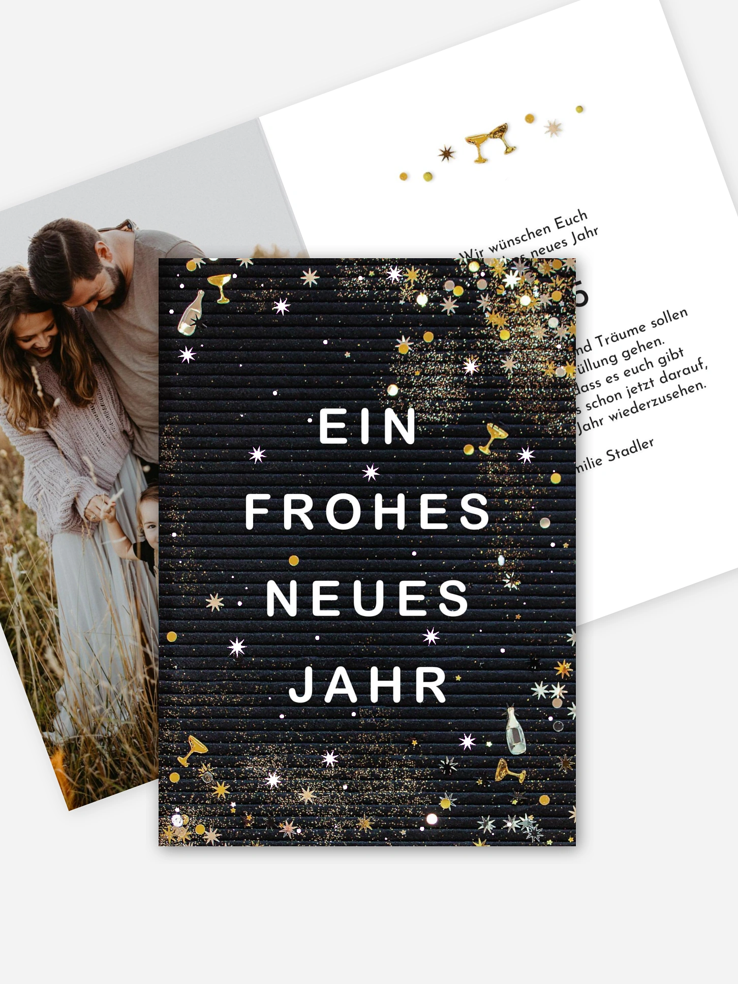 Neujahrskarten Letterboard