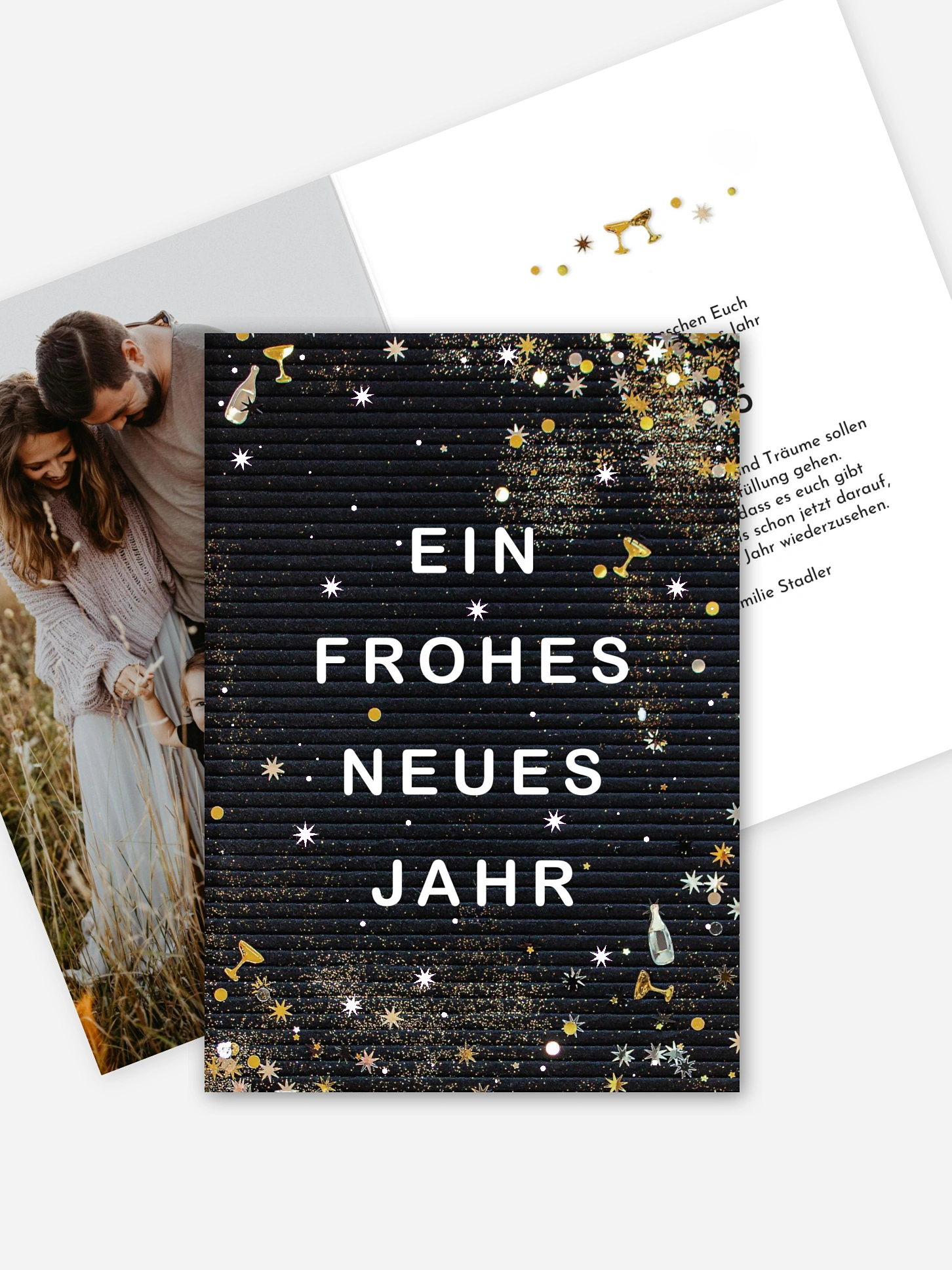 Neujahrskarten Letterboard
