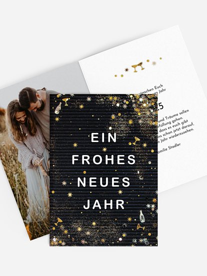 Neujahrskarten Letterboard