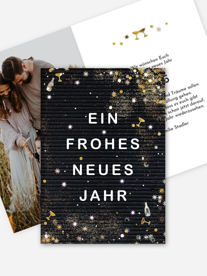 Neujahrskarten Letterboard