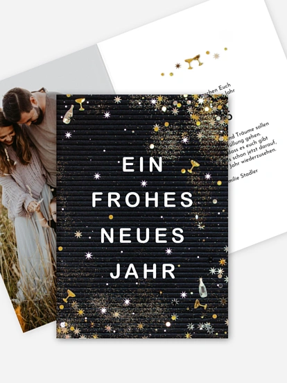 Neujahrskarten Letterboard