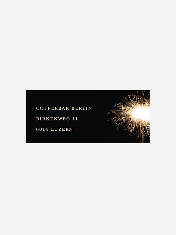 Absenderaufkleber geschäftl. Weihnachten Neujahrsfunkeln