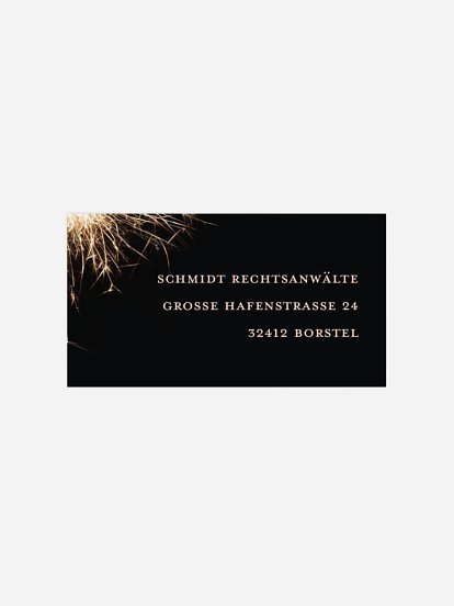 Empfängeraufkleber geschäftl. Weihnachten Neujahrsfunkeln