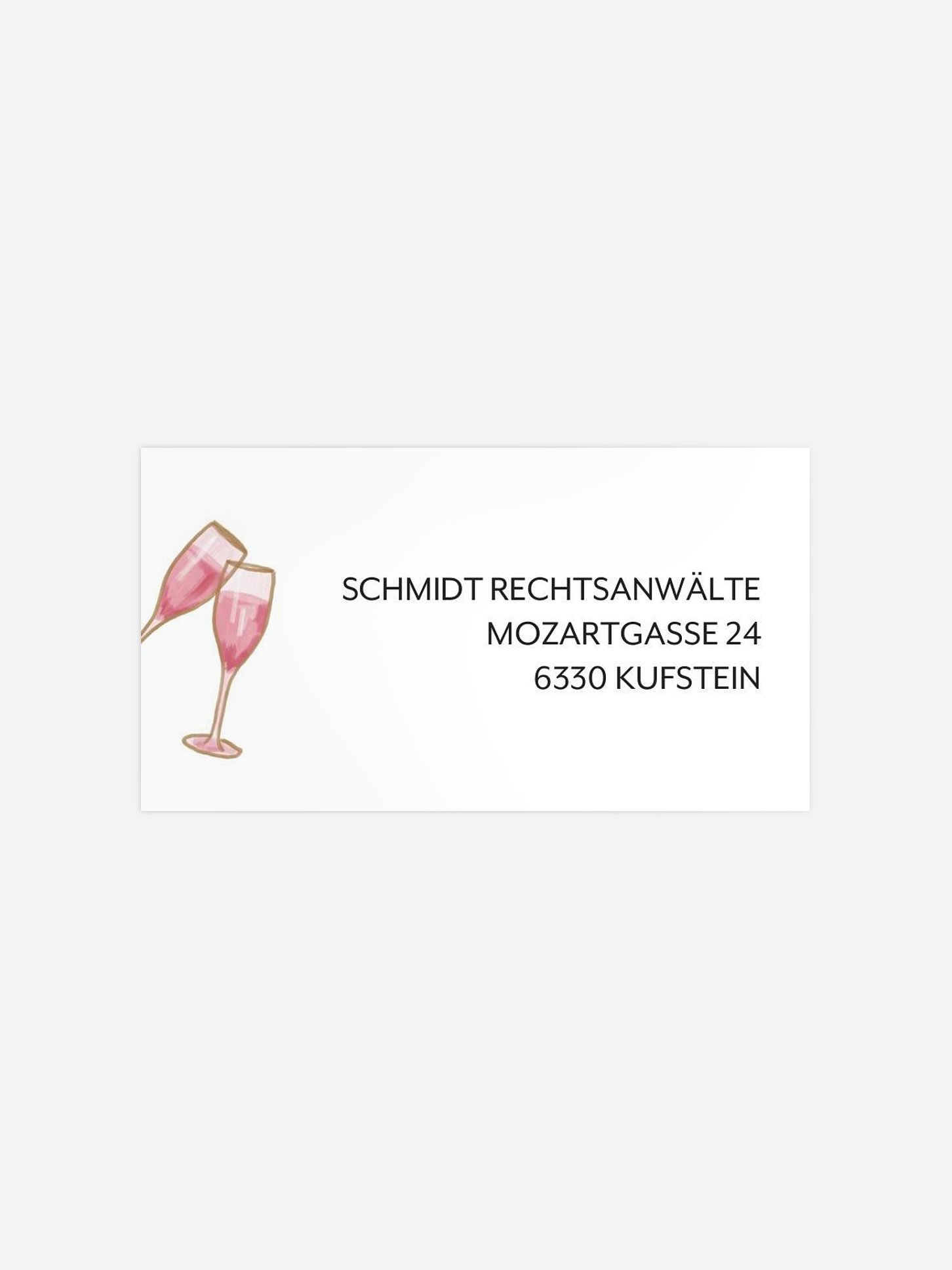 Empfängeraufkleber geschäftl. Weihnachten Champagner Feier