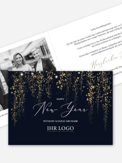Geschäftliche Weihnachtskarte Glitter Night