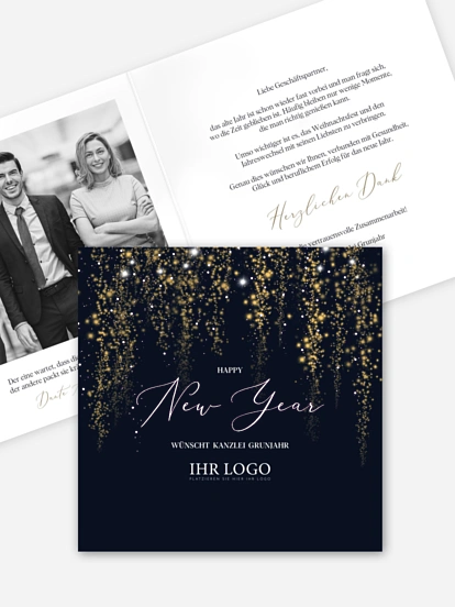 Geschäftliche Weihnachtskarte Glitter Night