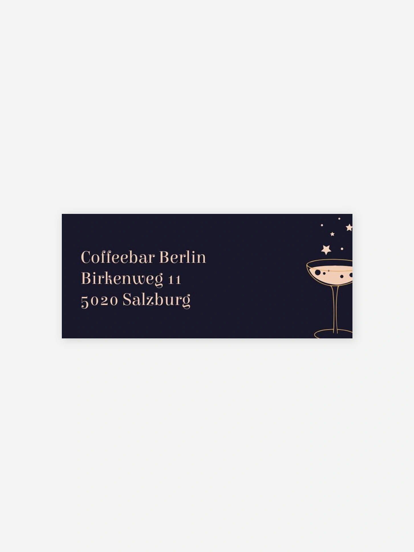 Absenderaufkleber geschäftl. Weihnachten Champagne Night