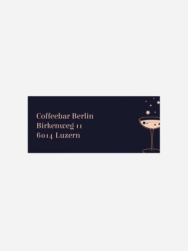 Absenderaufkleber geschäftl. Weihnachten Champagne Night