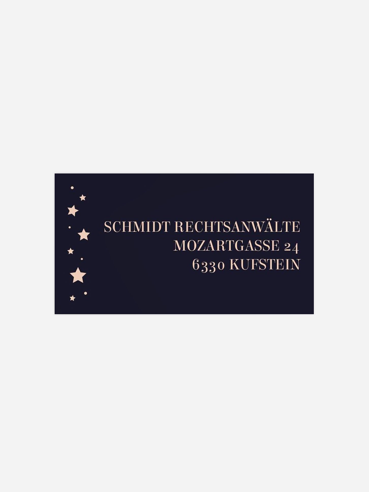 Empfängeraufkleber geschäftl. Weihnachten Champagne Night