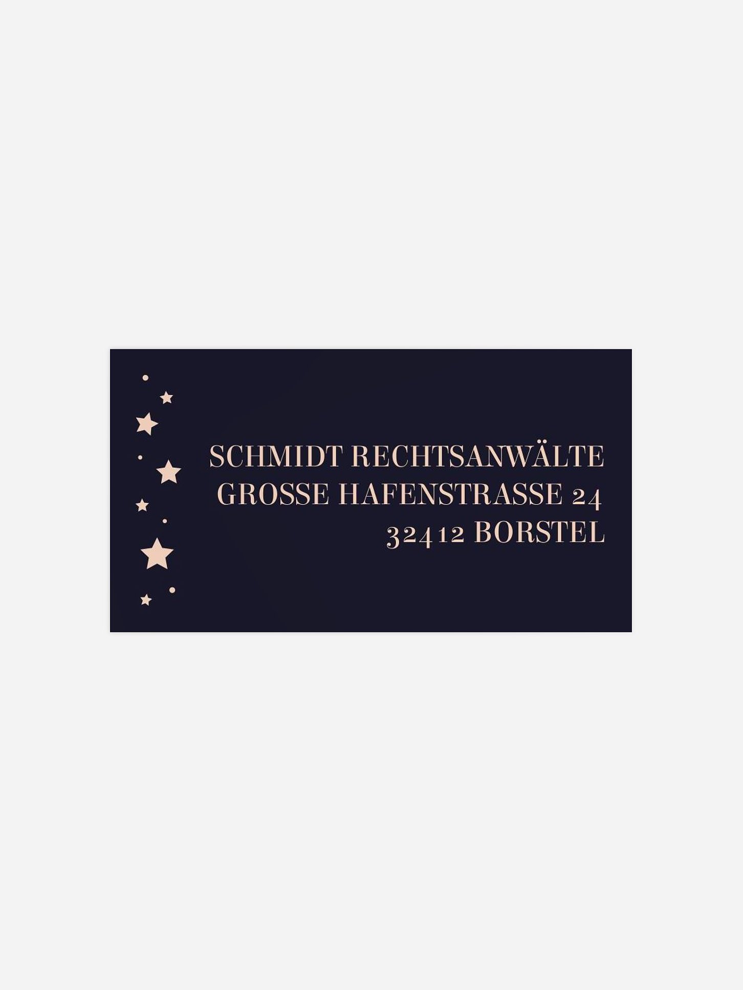 Empfängeraufkleber geschäftl. Weihnachten Champagne Night