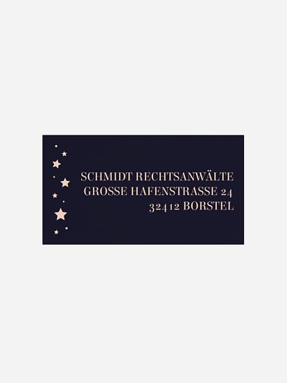 Empfängeraufkleber geschäftl. Weihnachten Champagne Night