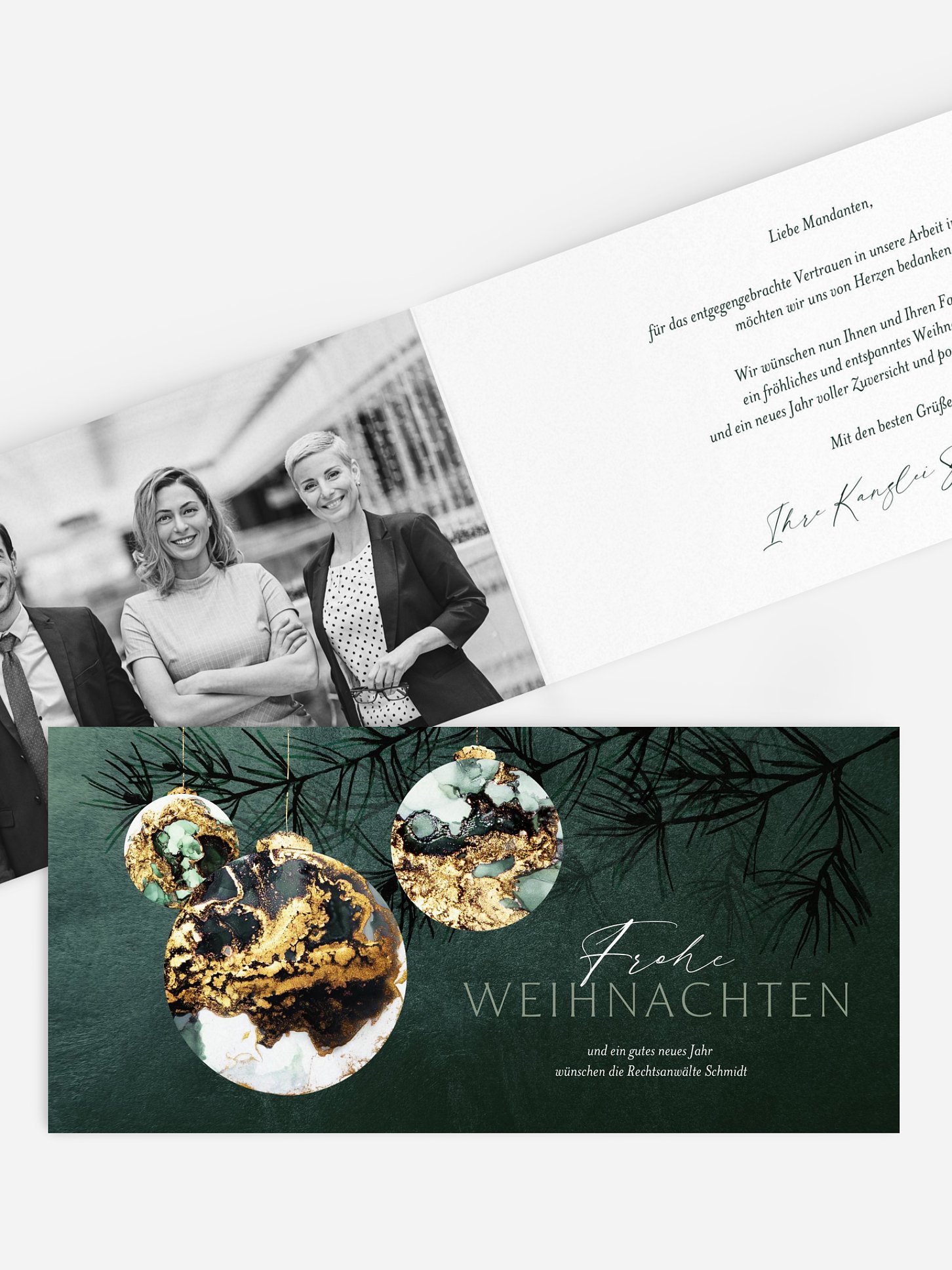 Geschäftliche Weihnachtskarte Chic Ornament