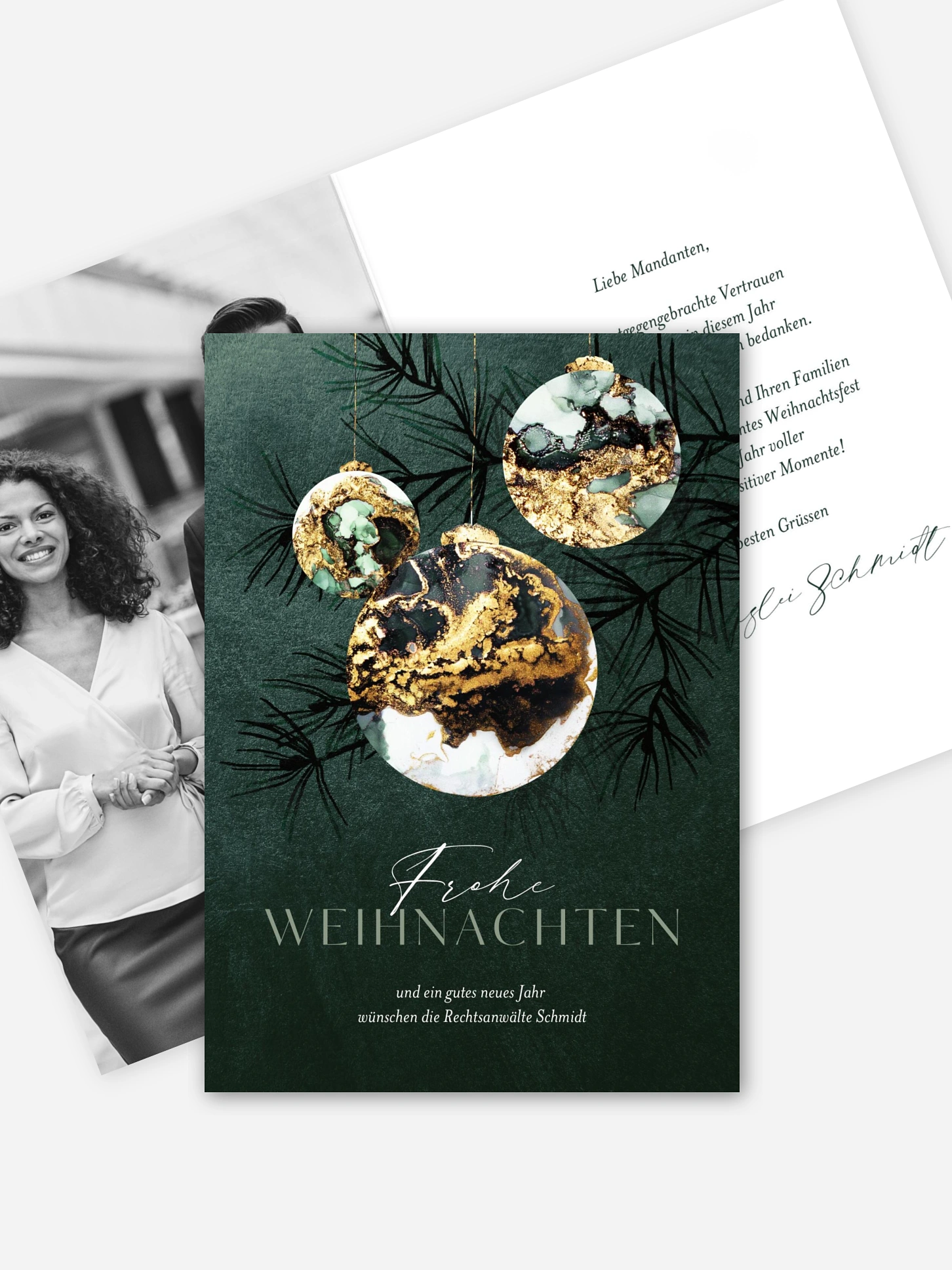 Geschäftliche Weihnachtskarte Chic Ornament