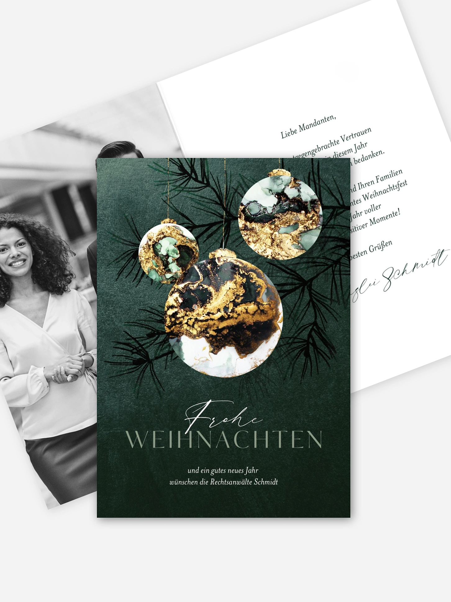 Geschäftliche Weihnachtskarte Chic Ornament