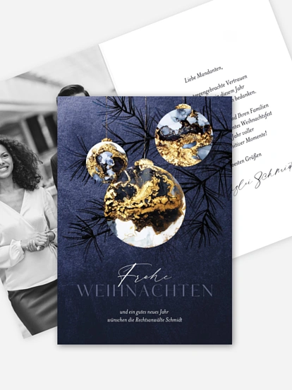 Geschäftliche Weihnachtskarte Chic Ornament