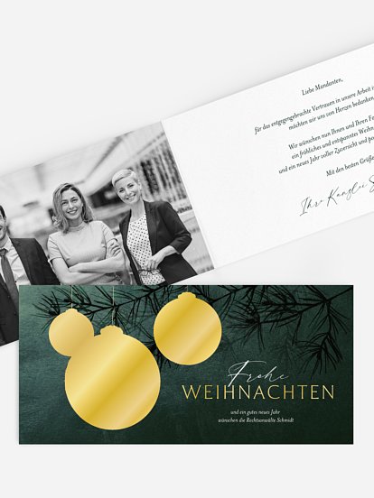 Geschäftliche Weihnachtskarte Chic Ornament