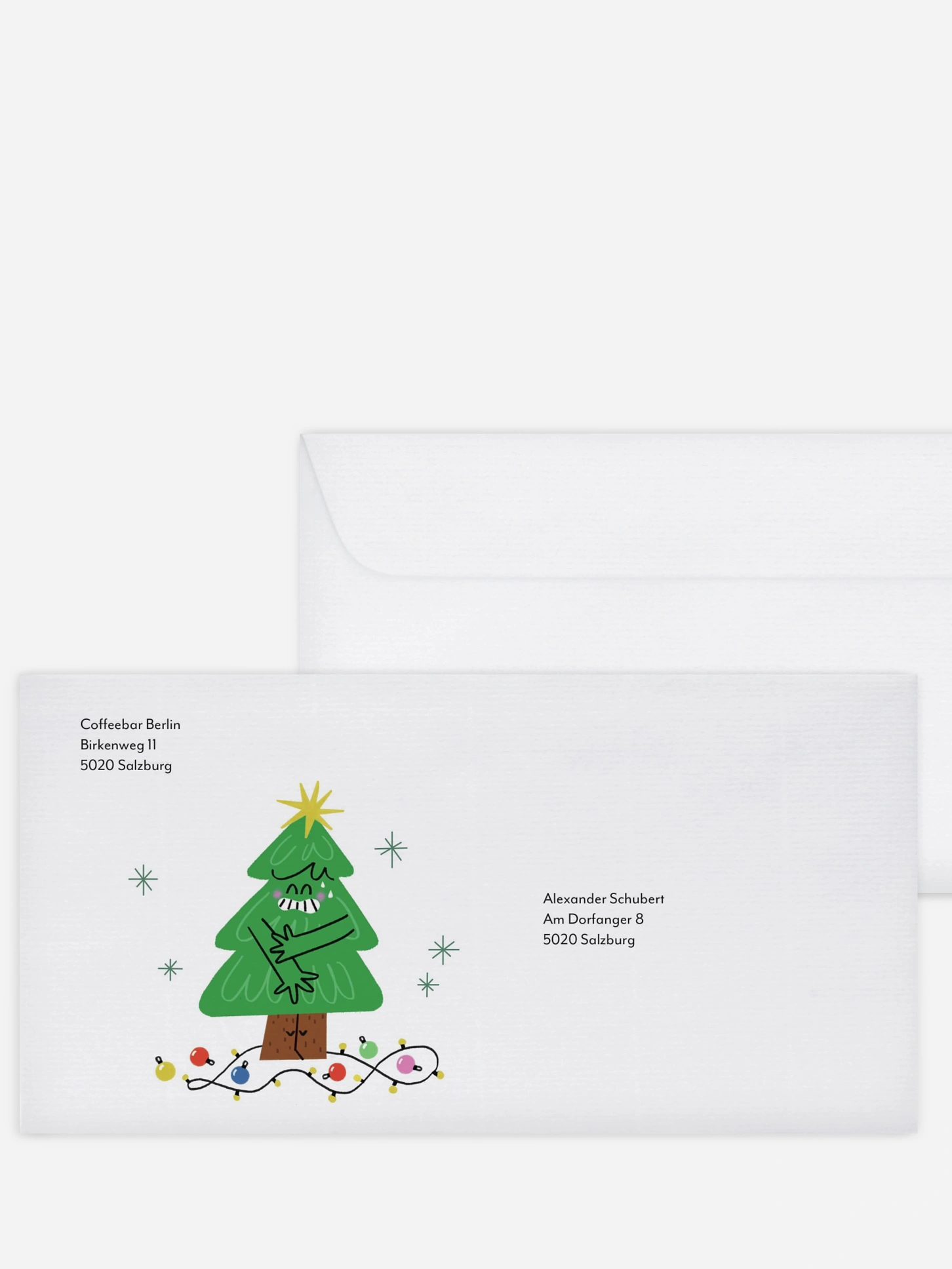 Bedruckte Umschläge geschäftl. Weihnachten Oh Tannenbaum
