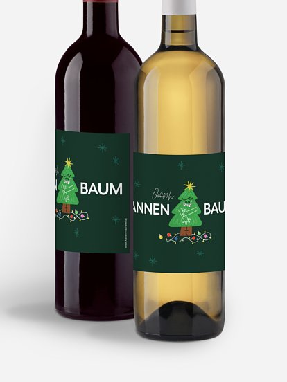 Flaschenetikett geschäftlich Oh Tannenbaum