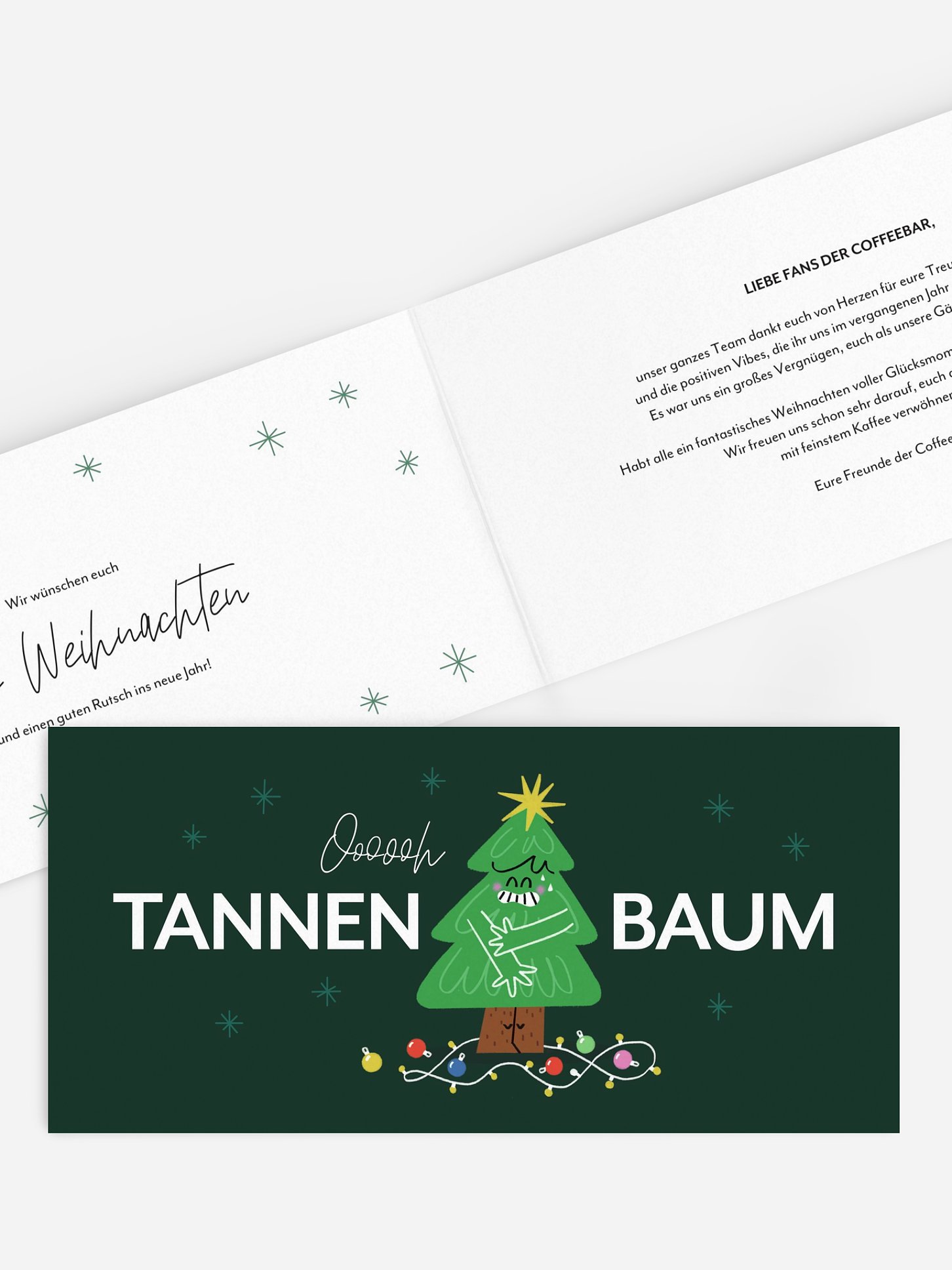 Geschäftliche Weihnachtskarte Oh Tannenbaum