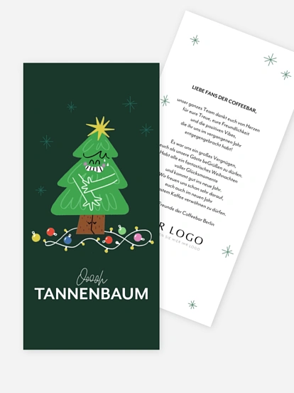 Geschäftliche Weihnachtskarte Oh Tannenbaum