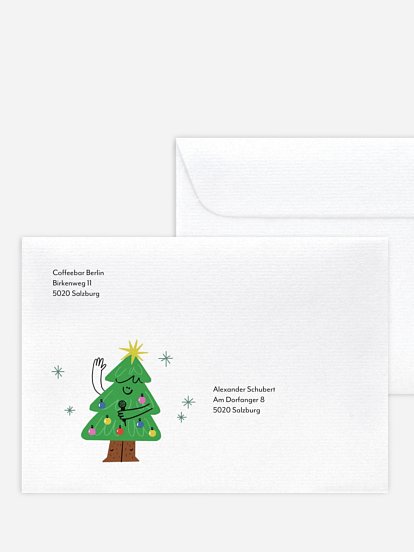 Bedruckte Umschläge geschäftl. Weihnachten Ä Tännschen