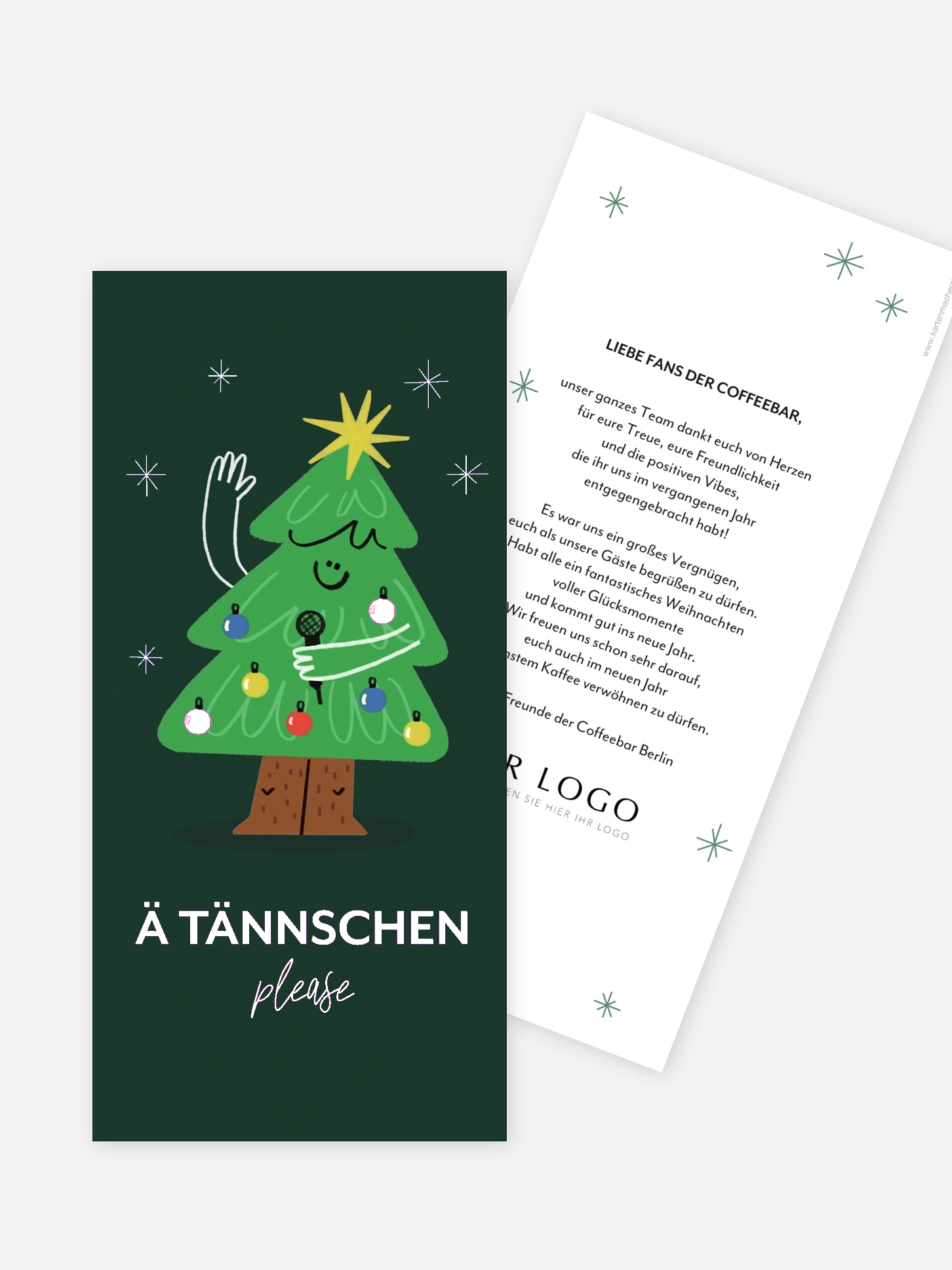 Geschäftliche Weihnachtskarte Ä Tännschen