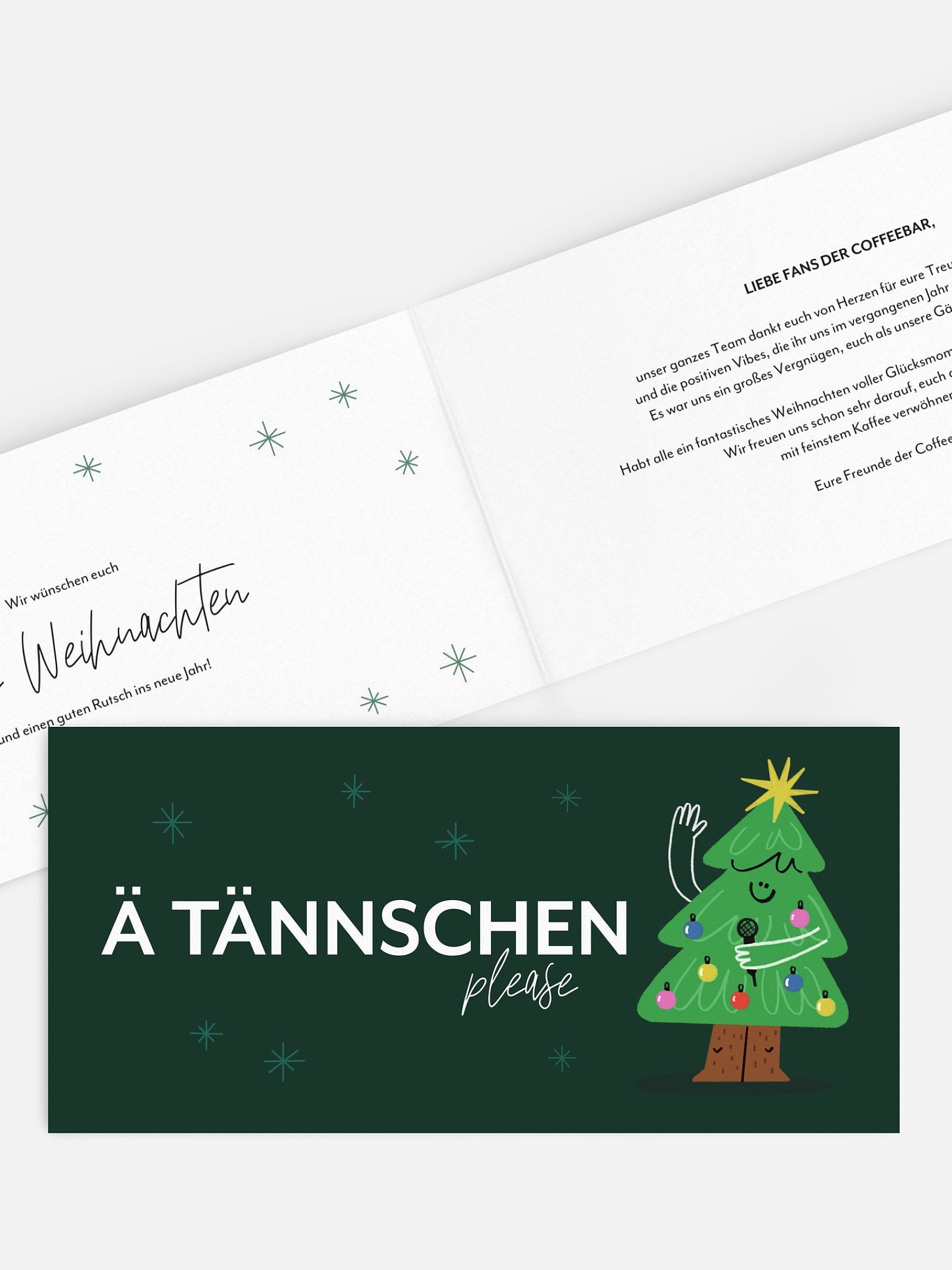 Geschäftliche Weihnachtskarte Ä Tännschen