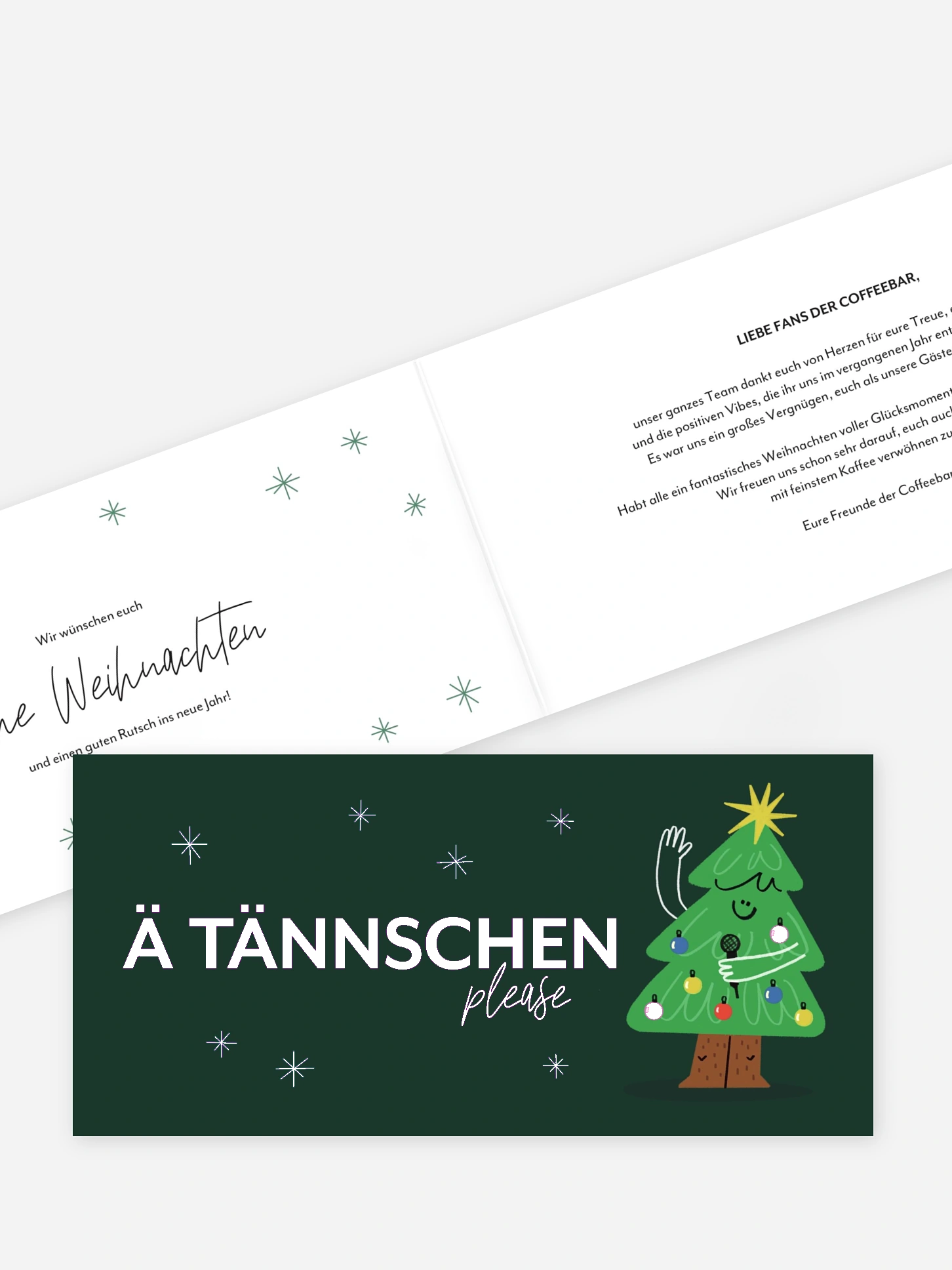 Geschäftliche Weihnachtskarte Ä Tännschen