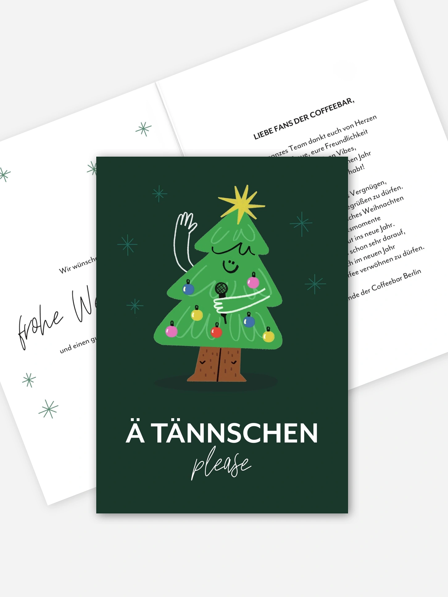 Geschäftliche Weihnachtskarte Ä Tännschen