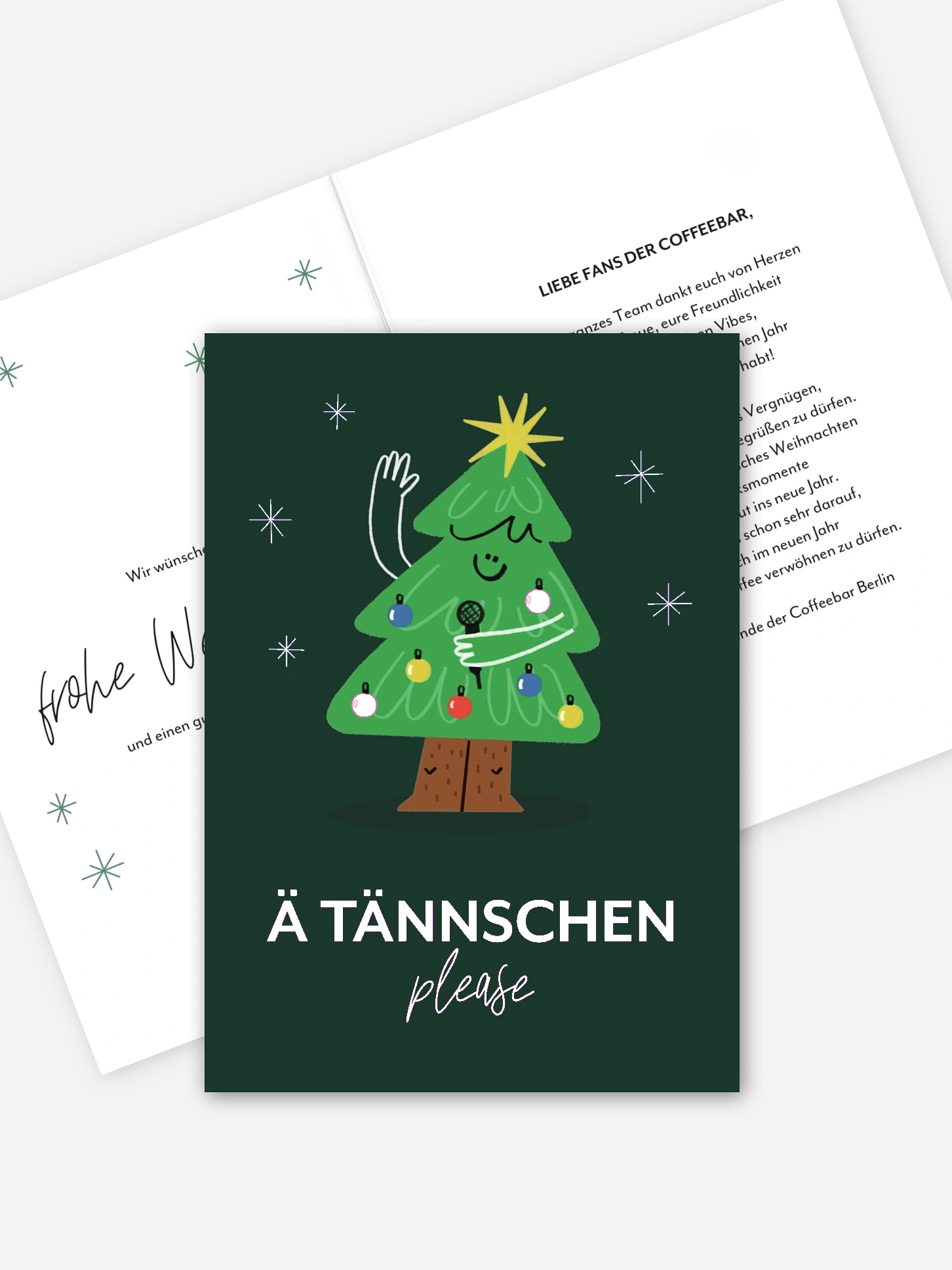 Geschäftliche Weihnachtskarte Ä Tännschen
