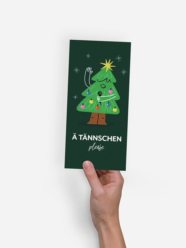 Geschäftliche Weihnachtskarte Ä Tännschen