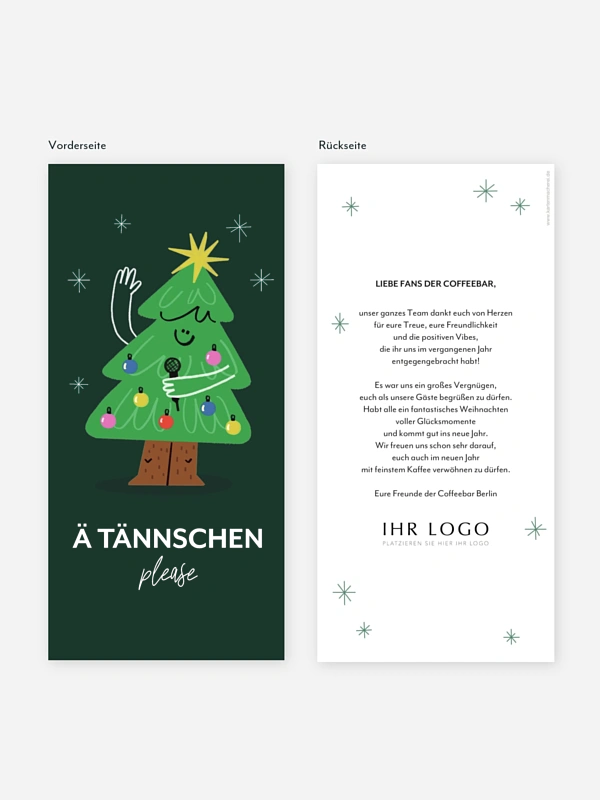 Geschäftliche Weihnachtskarte Ä Tännschen