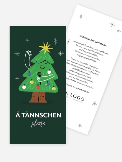 Geschäftliche Weihnachtskarte Ä Tännschen