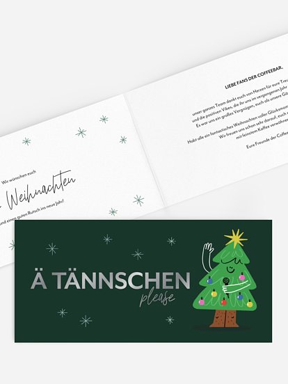 Geschäftliche Weihnachtskarte Ä Tännschen