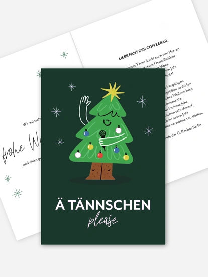 Geschäftliche Weihnachtskarte Ä Tännschen