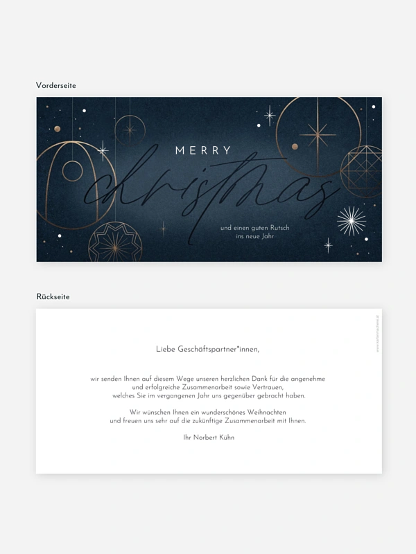 Geschäftliche Weihnachtskarte Minimal