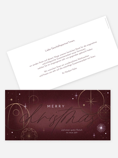 Geschäftliche Weihnachtskarte Minimal