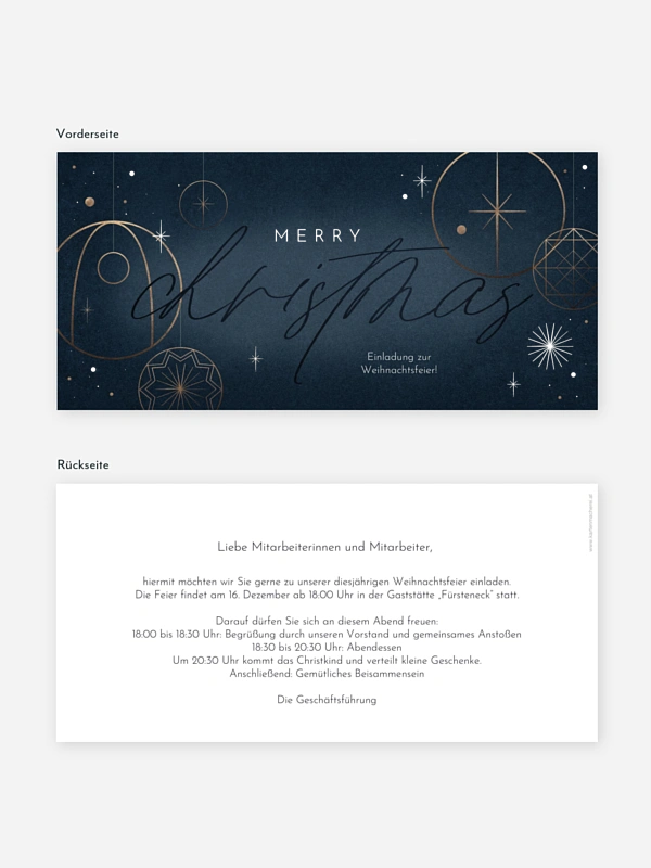 Weihnachtsfeier Minimal