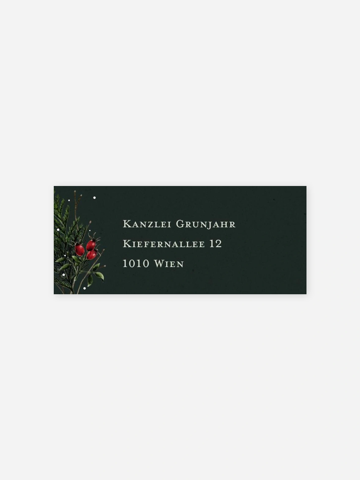 Absenderaufkleber geschäftl. Weihnachten Festive Green