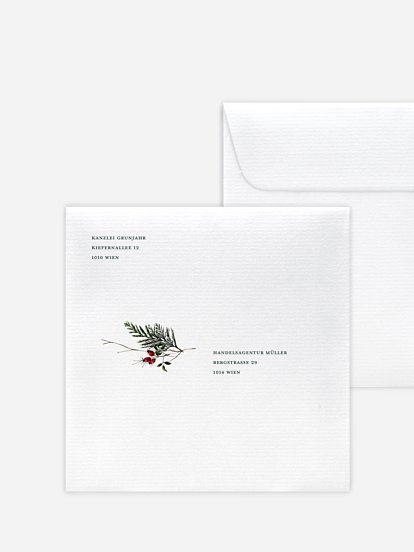 Bedruckte Umschläge geschäftl. Weihnachten Festive Green