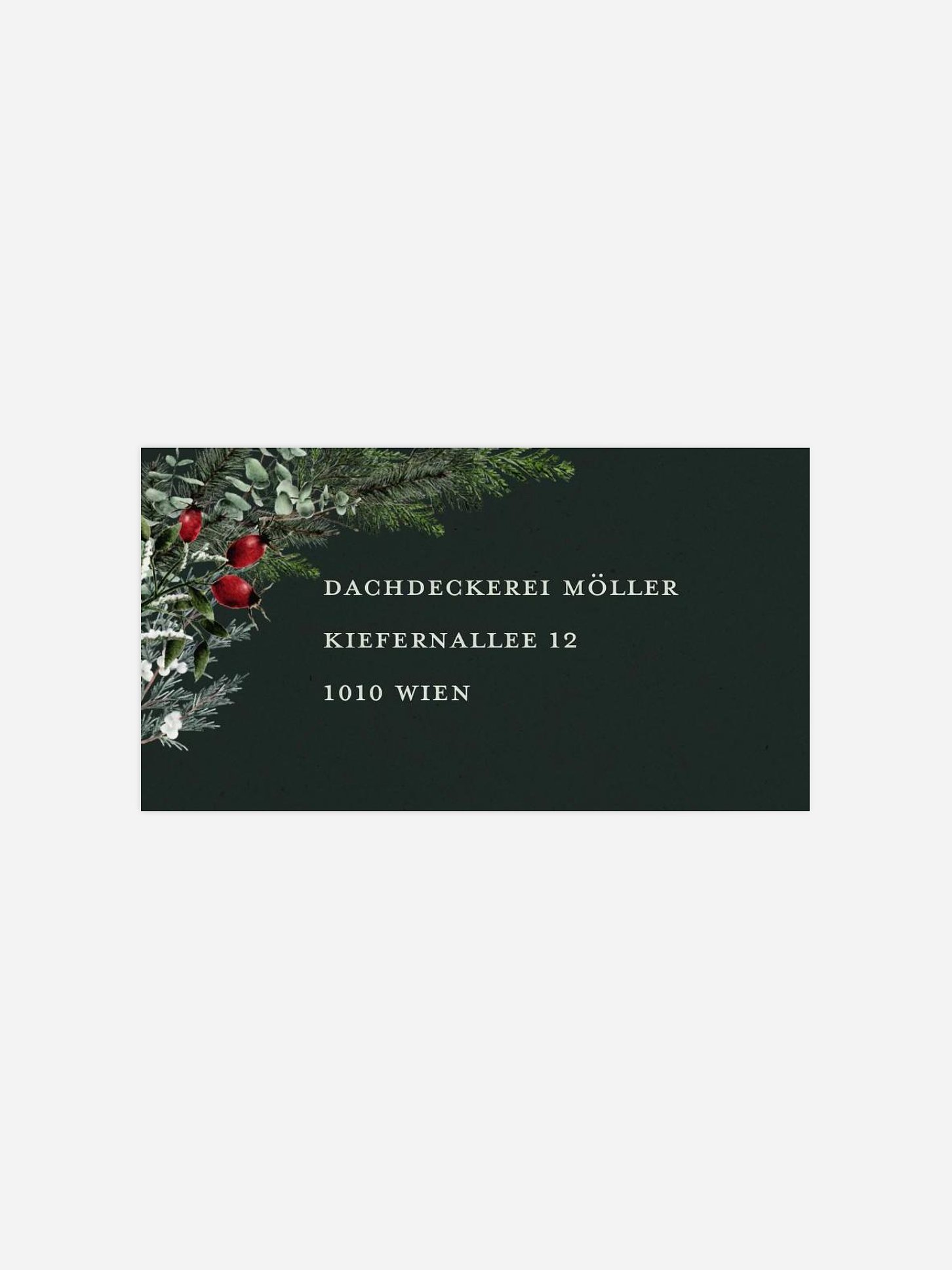 Empfängeraufkleber geschäftl. Weihnachten Festive Green
