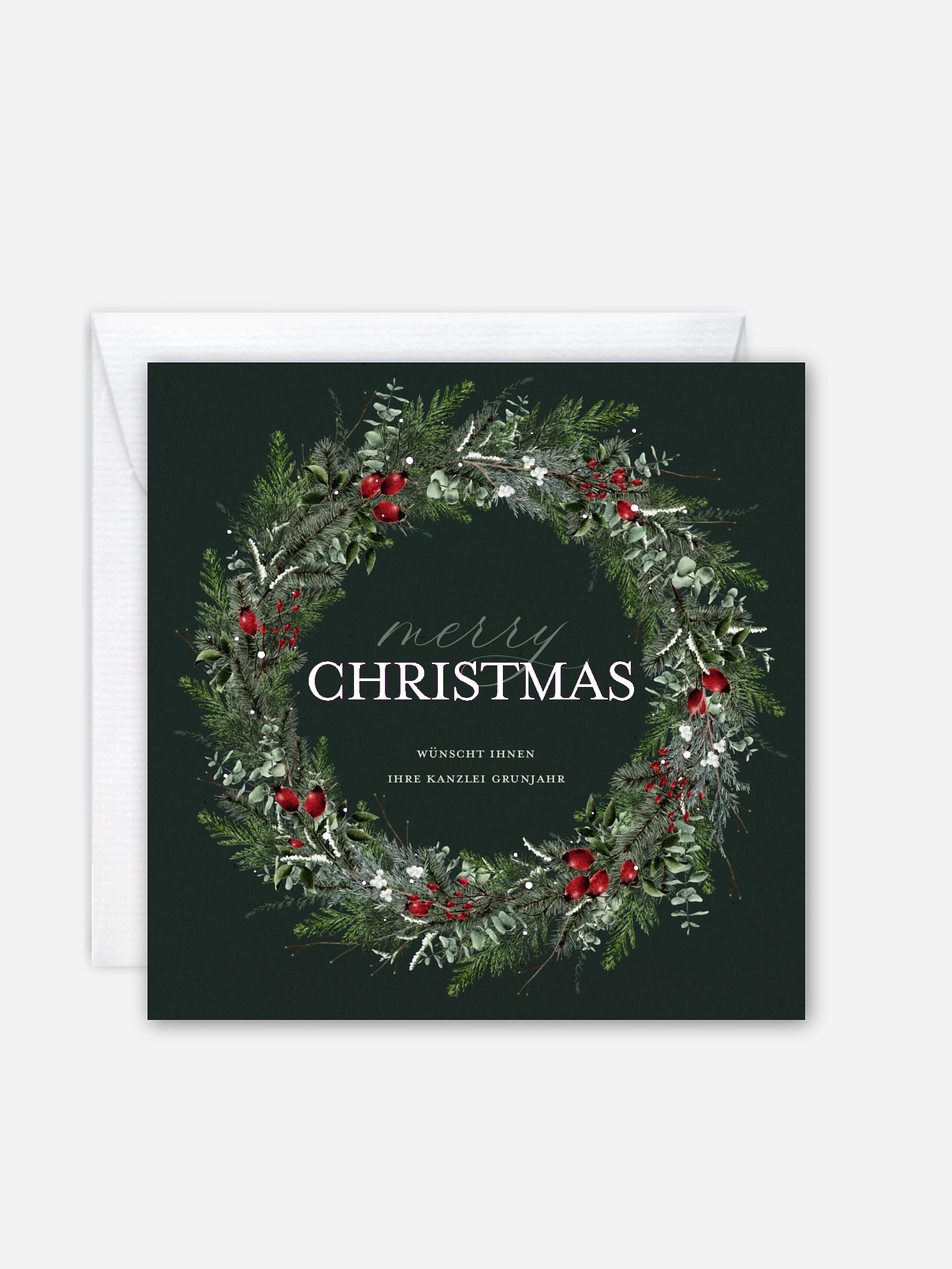 Geschäftliche Weihnachtskarte Festive Green