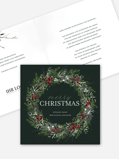 Geschäftliche Weihnachtskarte Festive Green