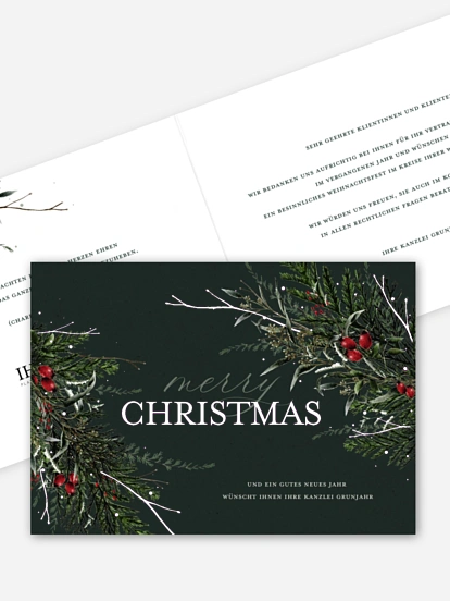 Geschäftliche Weihnachtskarte Festive Green