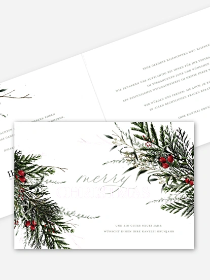 Geschäftliche Weihnachtskarte Festive Green