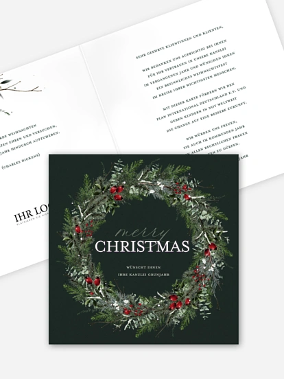 Spendenkarten Geschäftlich Festive Green