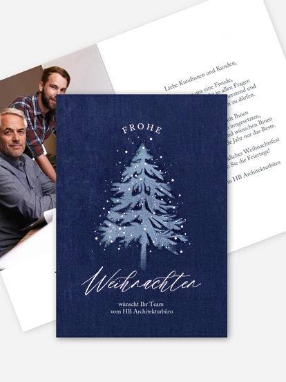 Geschäftliche Weihnachtskarte Samtige Grüße