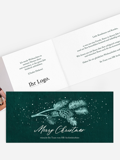 Geschäftliche Weihnachtskarte Samtige Grüße